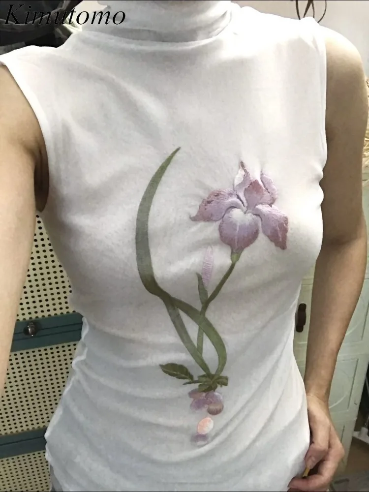 Kimutomo Sleeveless T Shirts Women Fashion Turtleneck Floral Printed Slim Y2k Harajuku Grunge Tops Fashion Ladies Tee Shirt
Kimutomo Sleeveless T Shirts Women Fashion Turtleneck Floral Printed Slim Y2k Harajuku Grunge Tops Fashion Ladies Tee Shirt