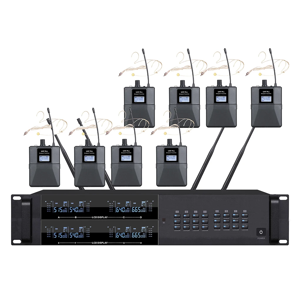 8-Channel UHF Wireless Lavalier Microphone System Rack-Mountable Receiver With AI Noise Reduction For Interview & Church Events
8-Channel UHF Wireless Lavalier Microphone System Rack-Mountable Receiver With AI Noise Reduction For Interview & Church Events