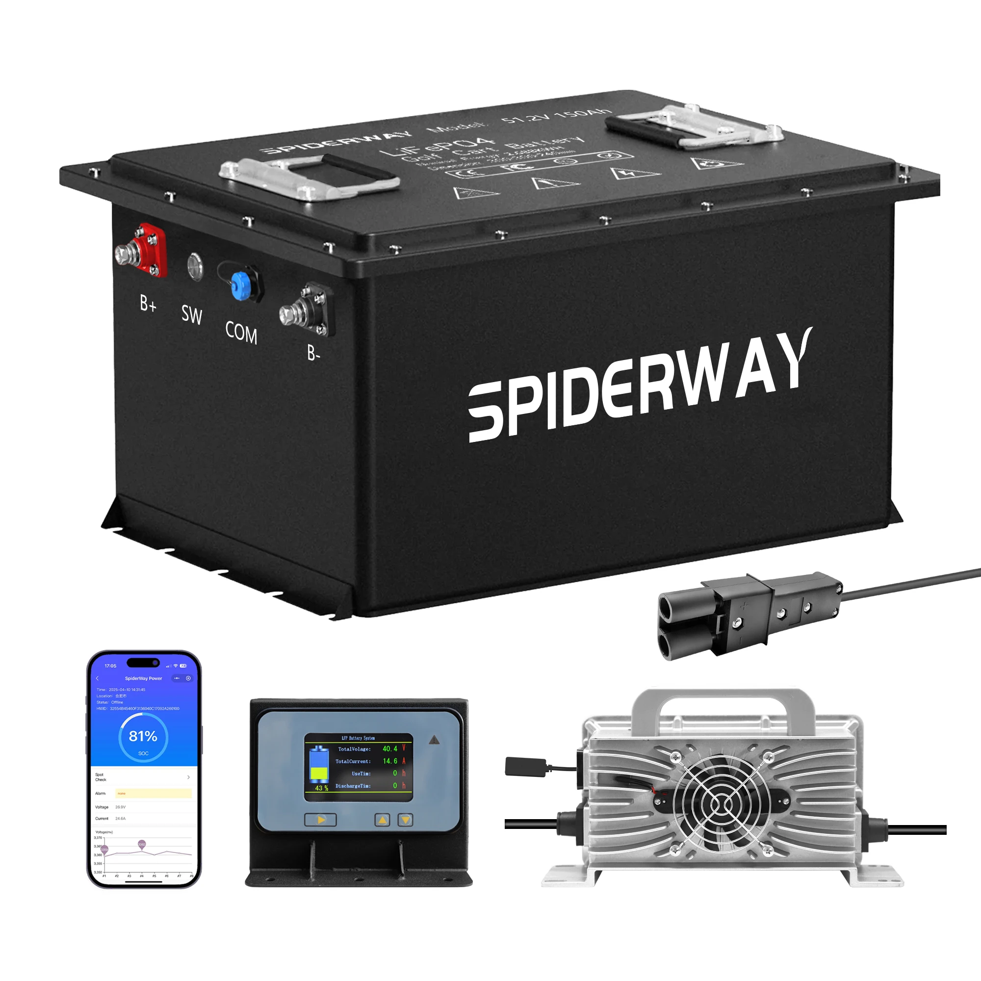 48V 150Ah Golf Cart LiFePO4 Lithium Battery + 48V 25A Charger for Yamaha G19 G22
48V 150Ah Golf Cart LiFePO4 Lithium Battery + 48V 25A Charger for Yamaha G19 G22