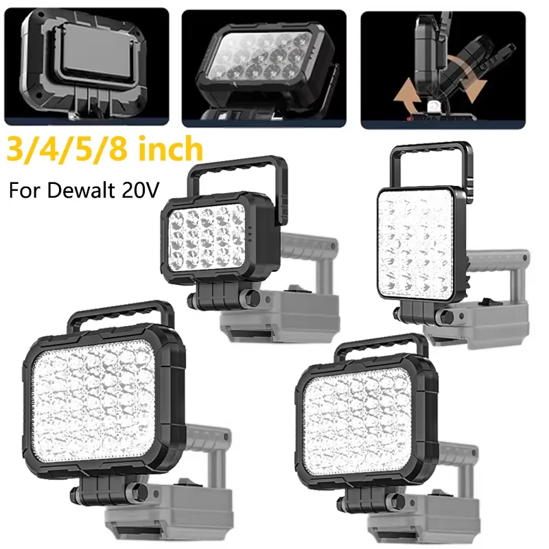 for Dewalt 18V 20V Li-ion battery 3/4/5/8inch LED working lantern with Dual USB ports Bright portable lamp for repair adjustment
for Dewalt 18V 20V Li-ion battery 3/4/5/8inch LED working lantern with Dual USB ports Bright portable lamp for repair adjustment