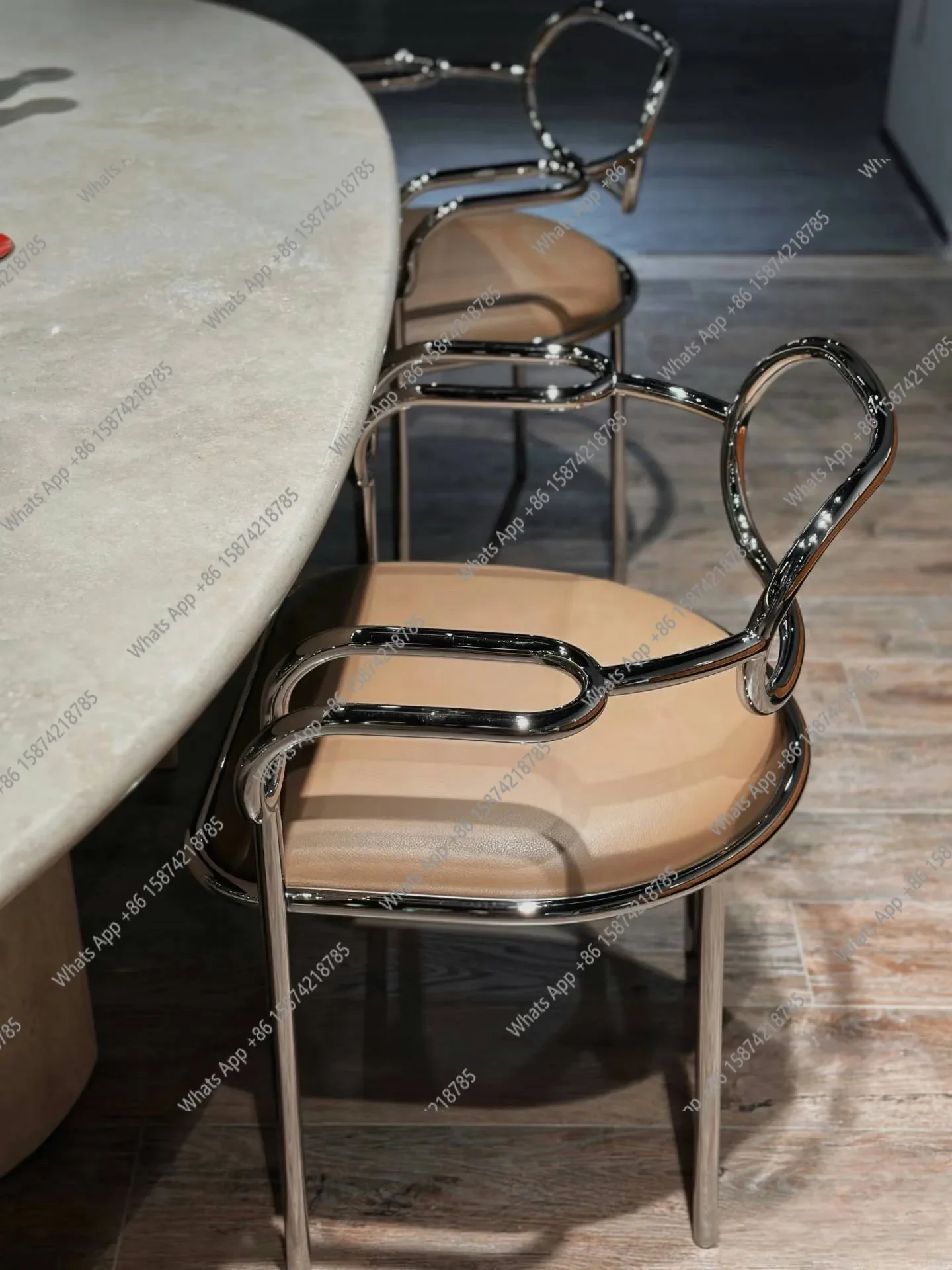 H Xx Italian Minimalist Dining Chair Household Stainless Steel Light Luxury Leather Chair Backrest Art Simple Modern Stool Desig
H Xx Italian Minimalist Dining Chair Household Stainless Steel Light Luxury Leather Chair Backrest Art Simple Modern Stool Desig