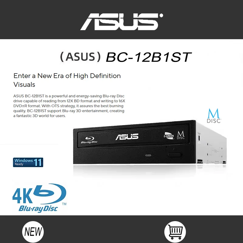 ASUS Black 12X BD-ROM 16X DVD-ROM 48X CD-ROM SATA Internal Blu-Ray Drive (BC-12B1ST) Combo
ASUS Black 12X BD-ROM 16X DVD-ROM 48X CD-ROM SATA Internal Blu-Ray Drive (BC-12B1ST) Combo