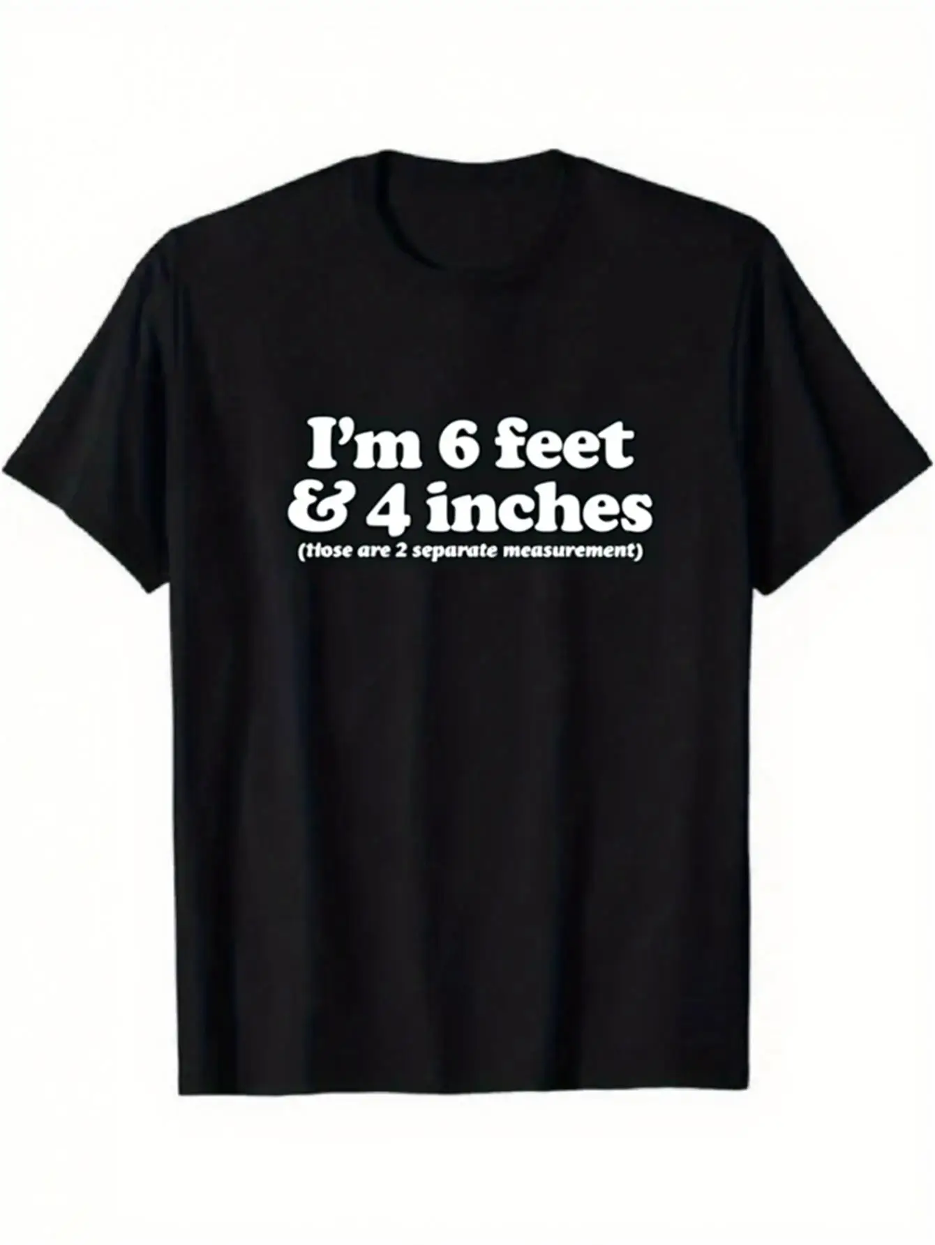 Men'S Black Short Sleeve Crewneck T-Shirt 6 Feet 4 Inches Casual Graphic Tee Comfortable Elasticit Soft Stretch Fabric
Men'S Black Short Sleeve Crewneck T-Shirt 6 Feet 4 Inches Casual Graphic Tee Comfortable Elasticit Soft Stretch Fabric