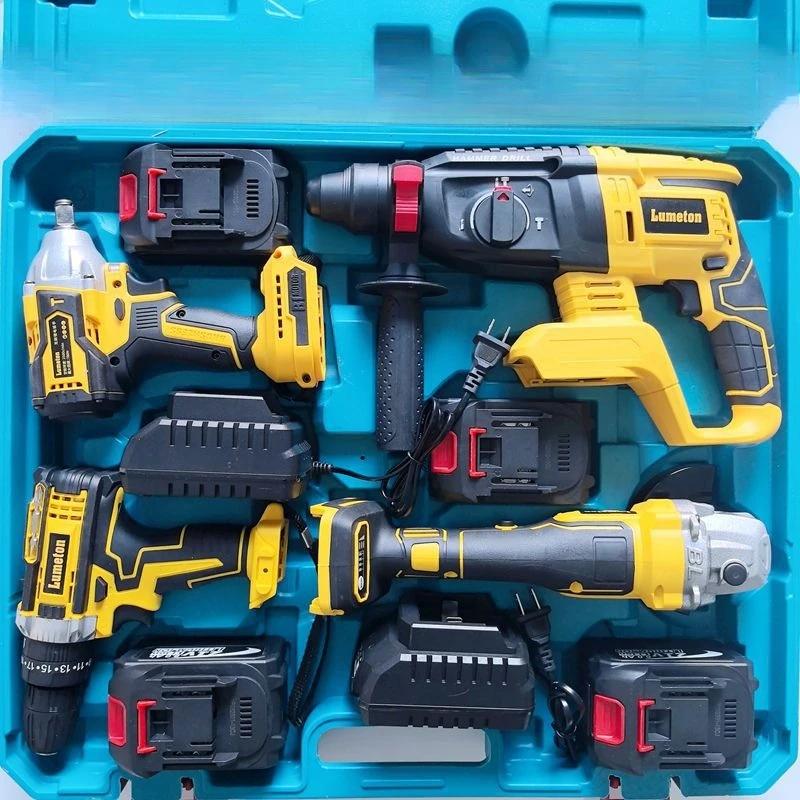 2025Заводской набор питания, 4 шт., портативная литиевая батарея, электрическая аккумуляторная дрель, молоток, угловая шлифовальная машина, комбинированный комплект электроинструментов 
2025Заводской набор питания, 4 шт., портативная литиевая батарея, электрическая аккумуляторная дрель, молоток, угловая шлифовальная машина, комбинированный комплект электроинструментов