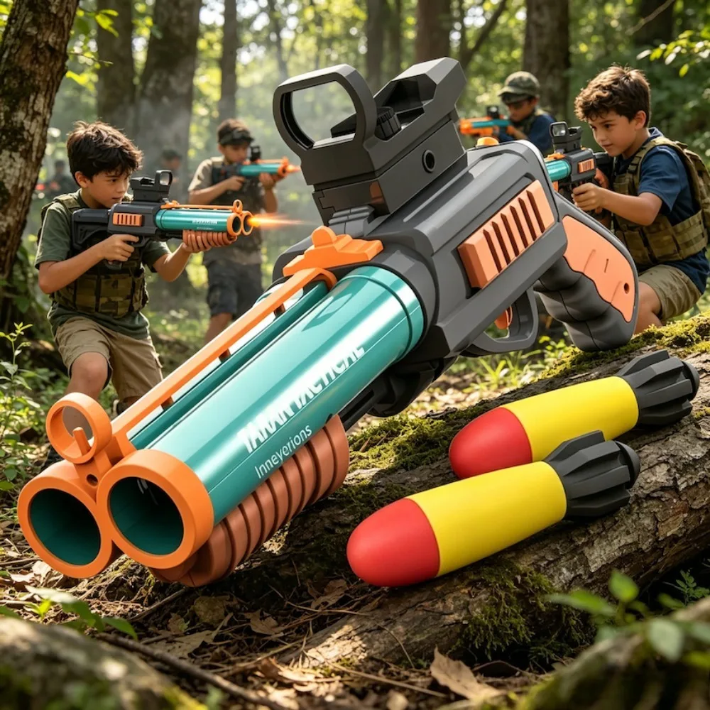 Double-Barrel Rocket Soft Bullet Toy Gun Educational Outdoor Shooting Game Toy Shotgun Gifts for Teen Christmas Birthday
Double-Barrel Rocket Soft Bullet Toy Gun Educational Outdoor Shooting Game Toy Shotgun Gifts for Teen Christmas Birthday