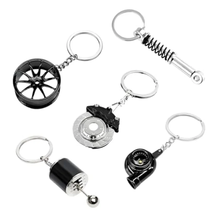 5 PCS Car Parts Model Key Chains, Metal Turbo Keychain Set, Trendy Shock-Absorbent Car Parts Key Chain for Men Women Black+Blac
5 PCS Car Parts Model Key Chains, Metal Turbo Keychain Set, Trendy Shock-Absorbent Car Parts Key Chain for Men Women Black+Blac