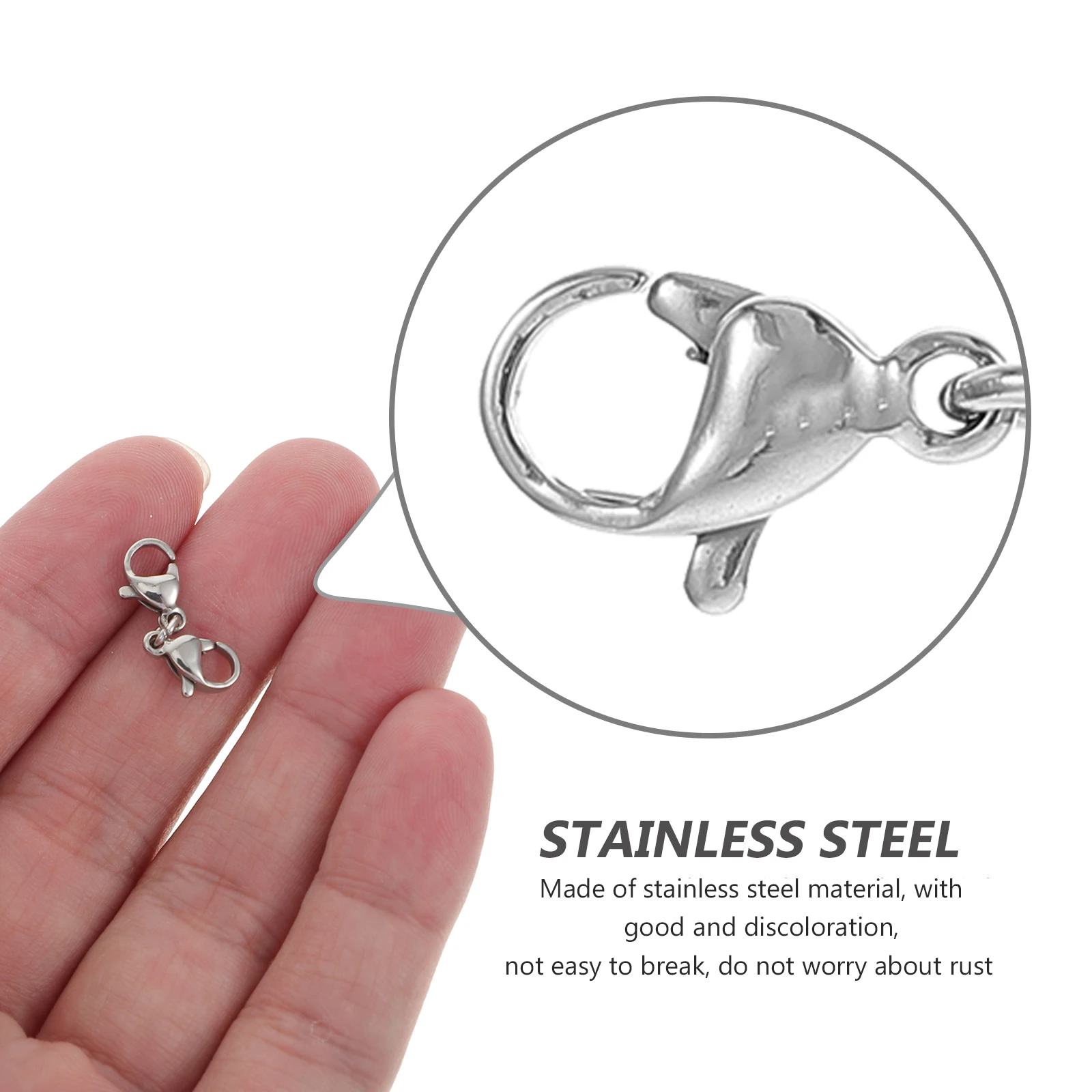 25pcs Extender Chain 10mm Stainless Steel Lobster Clasp Connection Buckle DIY Jewelry Accessories Repair Craft
25pcs Extender Chain 10mm Stainless Steel Lobster Clasp Connection Buckle DIY Jewelry Accessories Repair Craft