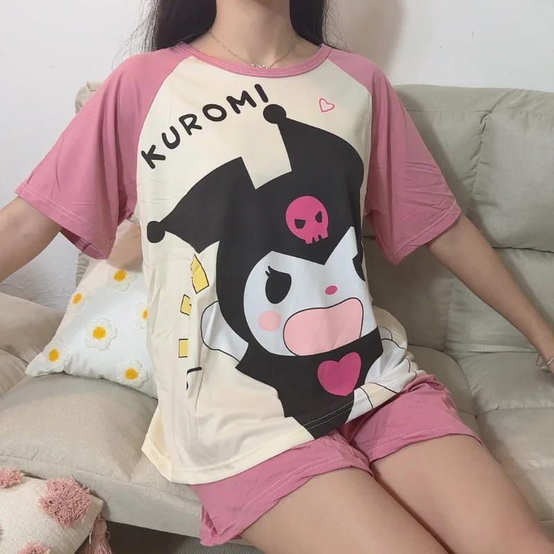 Cute Wind Sanrio Summer Short Sleeve Pajama Set Pink Cartoon Kulomie Pajama Set Casual Ladies Loungewear Kulomie Loungewear
Cute Wind Sanrio Summer Short Sleeve Pajama Set Pink Cartoon Kulomie Pajama Set Casual Ladies Loungewear Kulomie Loungewear