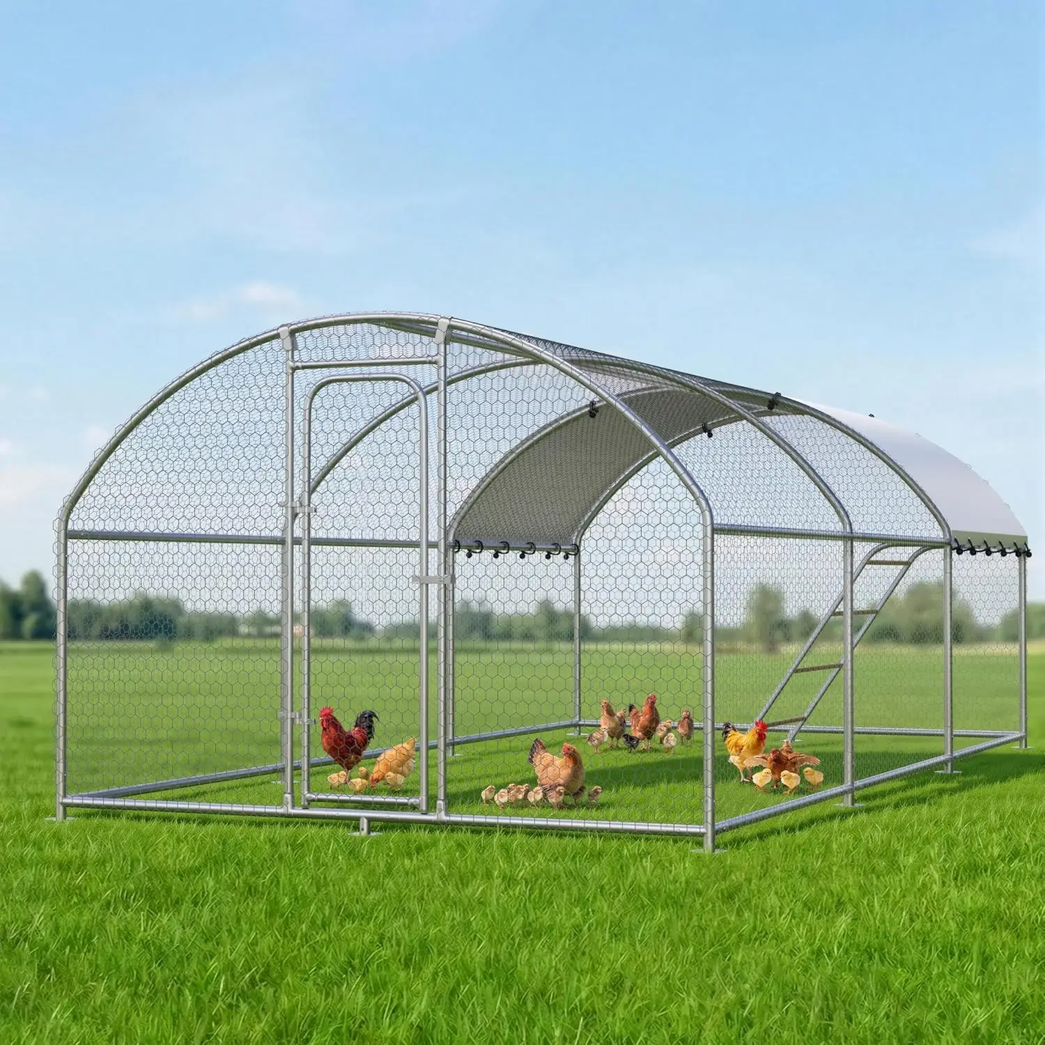 Large Metal Chicken Coop Walk-in Poultry Cage Dome Waterproof Cover Backyard Farm 10x19.7x6.4ft, Customized
Large Metal Chicken Coop Walk-in Poultry Cage Dome Waterproof Cover Backyard Farm 10x19.7x6.4ft, Customized