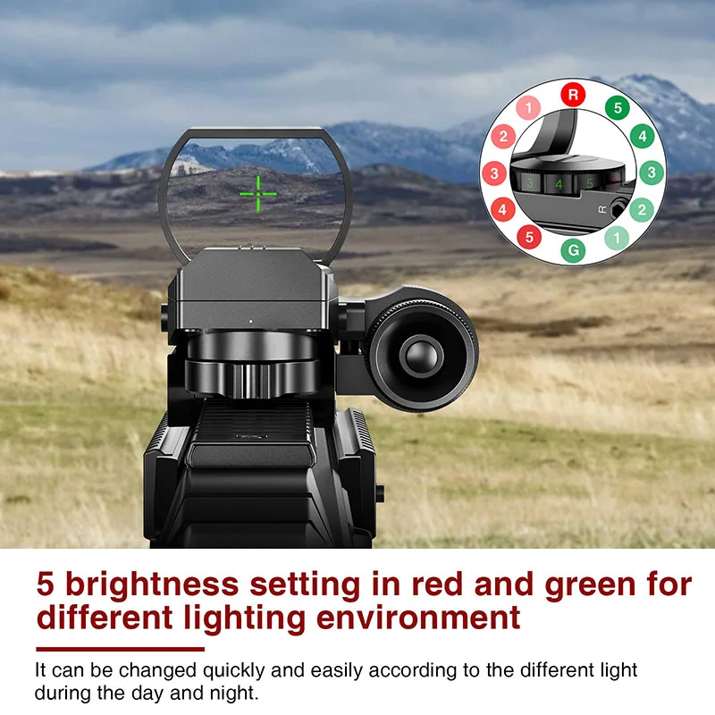 1X22X33 Reflex Sight Red Dot Sight Red Green 4 Reticle Optics with Laser and Pressure Pad Switch for 20mm Picatinny Rail
1X22X33 Reflex Sight Red Dot Sight Red Green 4 Reticle Optics with Laser and Pressure Pad Switch for 20mm Picatinny Rail