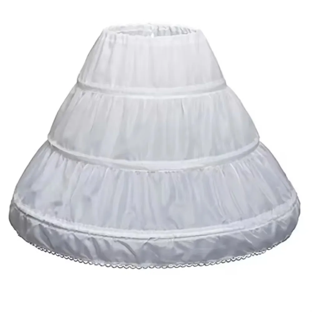 White Child Petticoat A-Line 3 Hoops One Layer Kids Crinoline Lace Trim Flower Girl Dress Underskirt Elastic Waist for Children
White Child Petticoat A-Line 3 Hoops One Layer Kids Crinoline Lace Trim Flower Girl Dress Underskirt Elastic Waist for Children