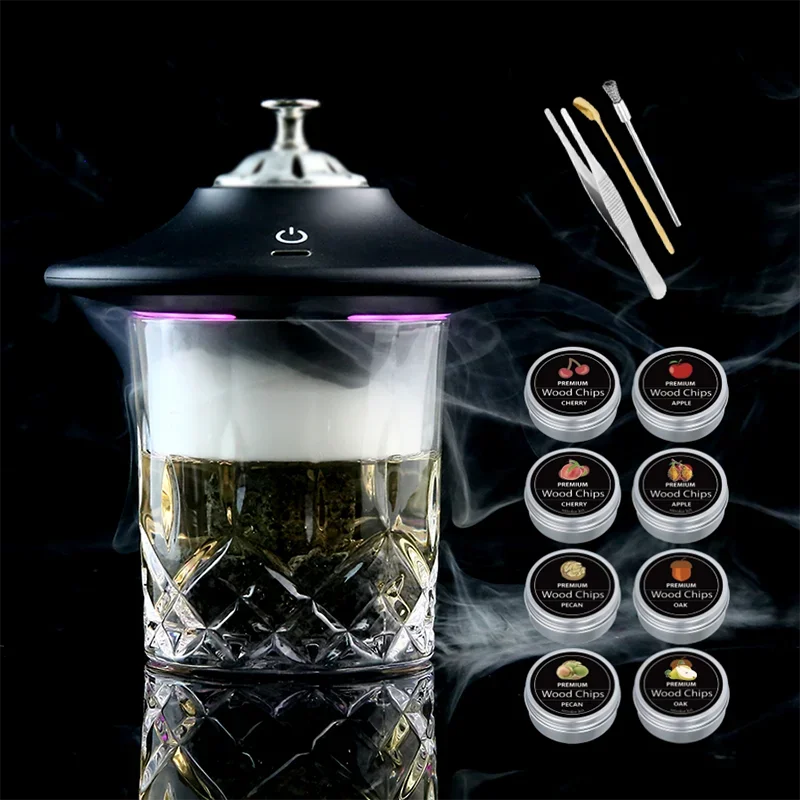 Rechargeable Electric Cocktail Smoker Kit Whiskey Smoker Set 8 Wood Chips Ice Stones Accessories for Bourbon Whiskey
Rechargeable Electric Cocktail Smoker Kit Whiskey Smoker Set 8 Wood Chips Ice Stones Accessories for Bourbon Whiskey