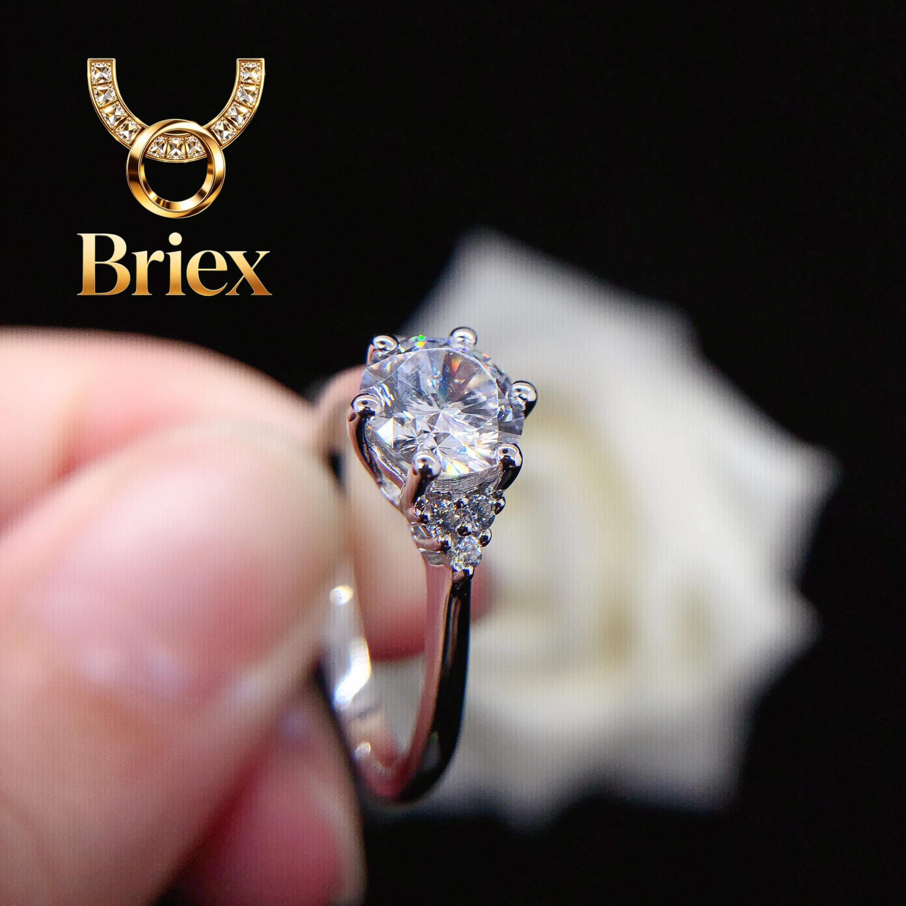 Briex Jewelry Test Positive 1Ct 6.5mm D Color Moissanite Diamond Ring Luxury Quality 14K White Gold Ring for Her Engagement Jewe
Briex Jewelry Test Positive 1Ct 6.5mm D Color Moissanite Diamond Ring Luxury Quality 14K White Gold Ring for Her Engagement Jewe