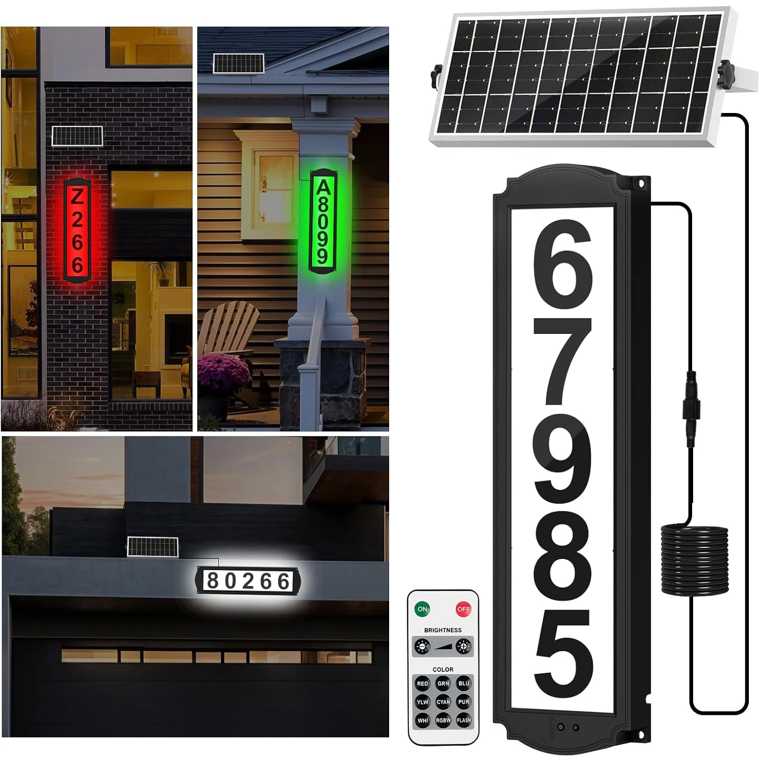 Solar House Numbers with Separate Panel Address Sign for Outside Waterproof LED Number Plaque Street Yard Mailbox
Solar House Numbers with Separate Panel Address Sign for Outside Waterproof LED Number Plaque Street Yard Mailbox