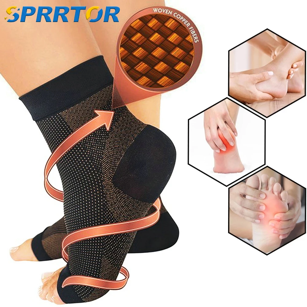 1Pair Ankle Brace Socks Copper Ankle Compression Sleeve Support Foot Brace For Plantar Fasciitis Neuropathy
1Pair Ankle Brace Socks Copper Ankle Compression Sleeve Support Foot Brace For Plantar Fasciitis Neuropathy