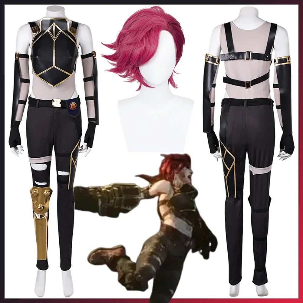 CosplayDisguise Arcane Vi Cosplay Black Chest Armor Wigs Clothing Game LoL Costume Adult Women Role Play Fancy Dress Up Party Cl 
CosplayDisguise Arcane Vi Cosplay Black Chest Armor Wigs Clothing Game LoL Costume Adult Women Role Play Fancy Dress Up Party Cl