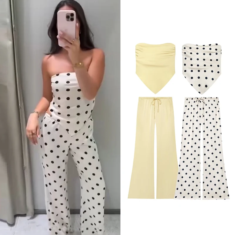 New Chic Polka Dot Women's Sets 2026 Summer New Fashion Tube Top Youth Holiday Sets Women's Street Youth Travel Summer Suits
New Chic Polka Dot Women's Sets 2026 Summer New Fashion Tube Top Youth Holiday Sets Women's Street Youth Travel Summer Suits
