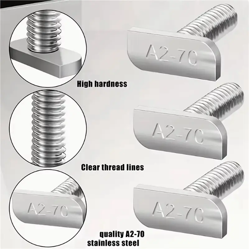 80Pcs Stainless Steel T-Bolts,Square Head Screws,M8 Hex Head Binding Screws With Flange For Greenhouses,Power Generation-[Toolmr
80Pcs Stainless Steel T-Bolts,Square Head Screws,M8 Hex Head Binding Screws With Flange For Greenhouses,Power Generation-[Toolmr