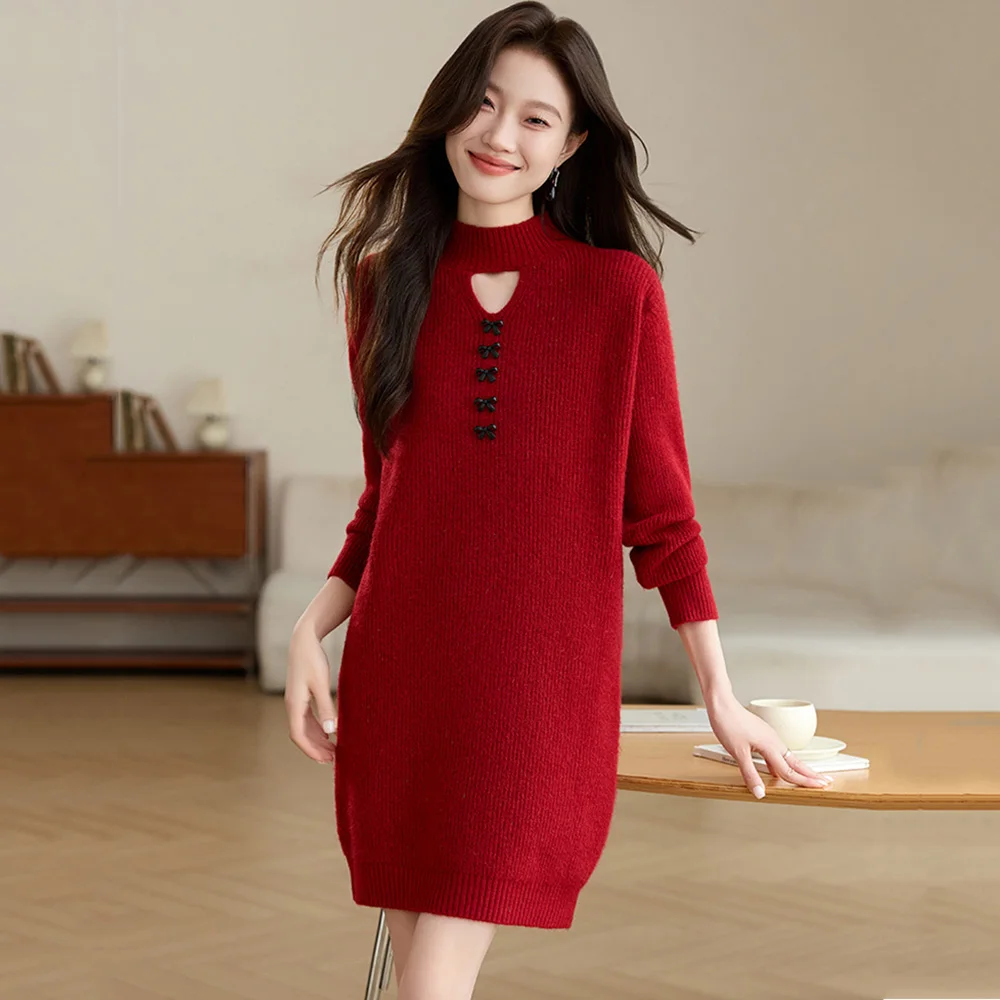 New Women Elegant Hollow Out Sweater Autumn Winter Fashion Easy match O-Neck Loose Knitted Dress Sweet Long Pullover Sweater
New Women Elegant Hollow Out Sweater Autumn Winter Fashion Easy match O-Neck Loose Knitted Dress Sweet Long Pullover Sweater