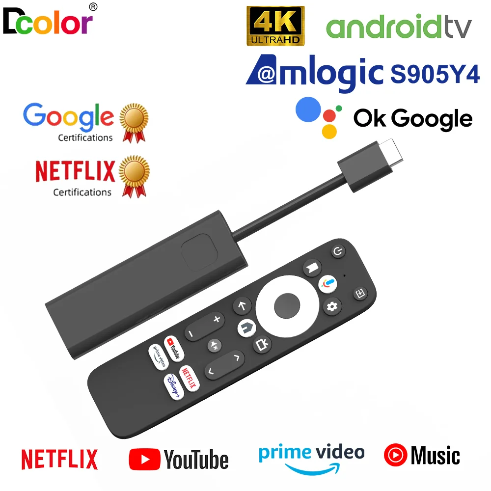 Dcolor GD1 Сертифицированный Google TV Stick Android 11 4K BT Voice Remote S905Y4 AV1 2 ГБ ОЗУ 16 ГБ ПЗУ 5G WiFi Smart Android TV Box
Dcolor GD1 Сертифицированный Google TV Stick Android 11 4K BT Voice Remote S905Y4 AV1 2 ГБ ОЗУ 16 ГБ ПЗУ 5G WiFi Smart Android TV Box