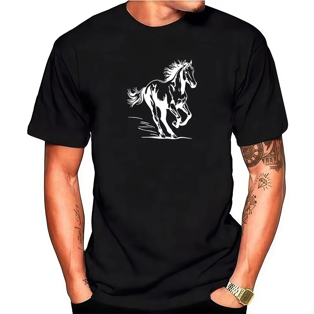 Horse Print Casual Round Neck Unisex Slim Fit Cotton Streetwear Tee 2026 New Breathable Summer Tops
Horse Print Casual Round Neck Unisex Slim Fit Cotton Streetwear Tee 2026 New Breathable Summer Tops