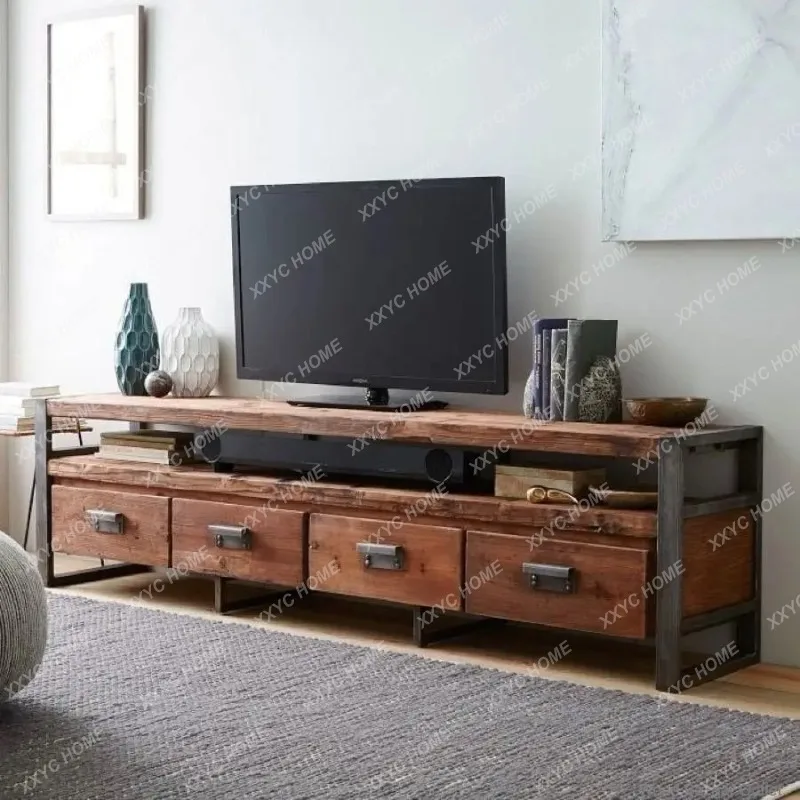 YXY Retro Solid Wood TV Cabinet Vintage Iron Art Living Room Storage Cabinet Chest of Drawers
YXY Retro Solid Wood TV Cabinet Vintage Iron Art Living Room Storage Cabinet Chest of Drawers