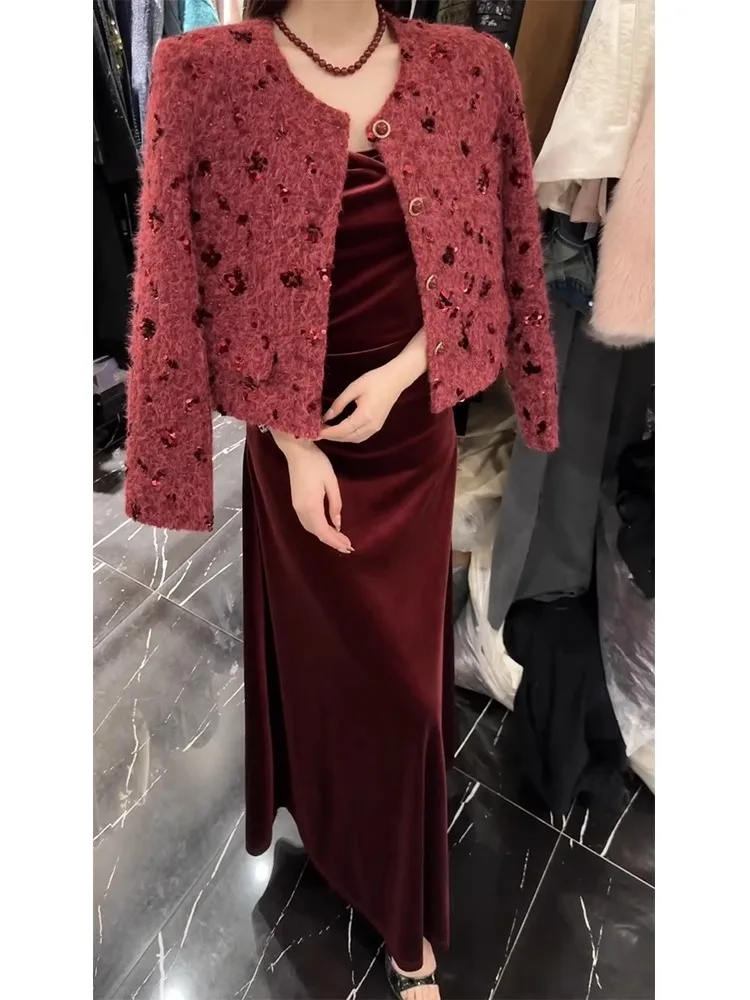 New Year Celebration Red Aosphere High-End Feeling Set Autumn New Arrival Two-Piece Set Ele Jaet Vest Skirt
New Year Celebration Red Aosphere High-End Feeling Set Autumn New Arrival Two-Piece Set Ele Jaet Vest Skirt