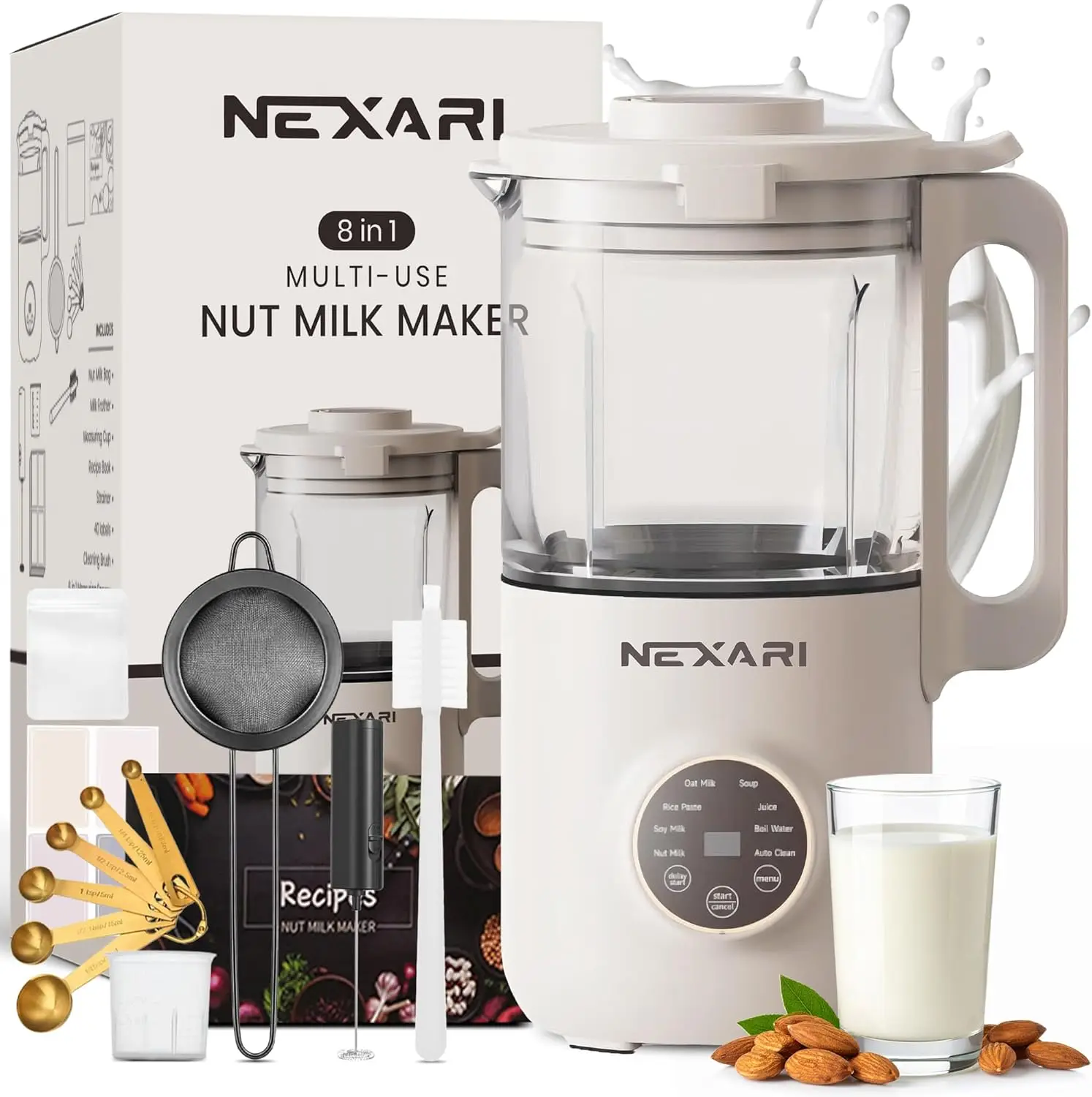 9 pcs 8-in-1 Nut Milk Maker Machine – 1.2L Stainless Steel & Glass | Almond, Oat, Soy & Coconut Milk Maker | Plant-Based Milk Ma
9 pcs 8-in-1 Nut Milk Maker Machine – 1.2L Stainless Steel & Glass | Almond, Oat, Soy & Coconut Milk Maker | Plant-Based Milk Ma