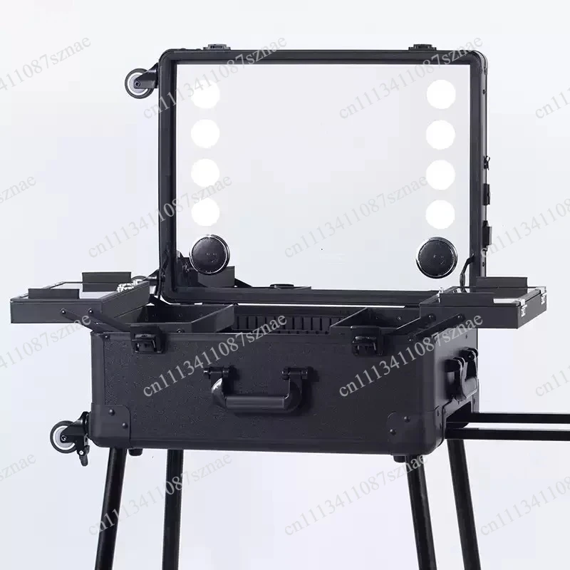 Multi-Function Makeup Artist Lamp Trolley with Hidden Bracket Light Box, Beauty Storage Toolbox and Rolling Case for Cosmetics
Multi-Function Makeup Artist Lamp Trolley with Hidden Bracket Light Box, Beauty Storage Toolbox and Rolling Case for Cosmetics