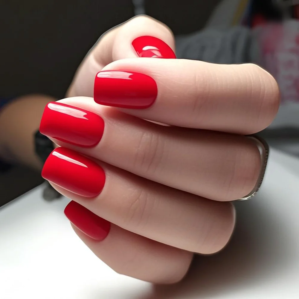 48Pcs Shiny Red Fake Nails With Jelly Glue Short Square Artificial Press On False Nail Full Cover Finger Tip Manicure Tool
48Pcs Shiny Red Fake Nails With Jelly Glue Short Square Artificial Press On False Nail Full Cover Finger Tip Manicure Tool
