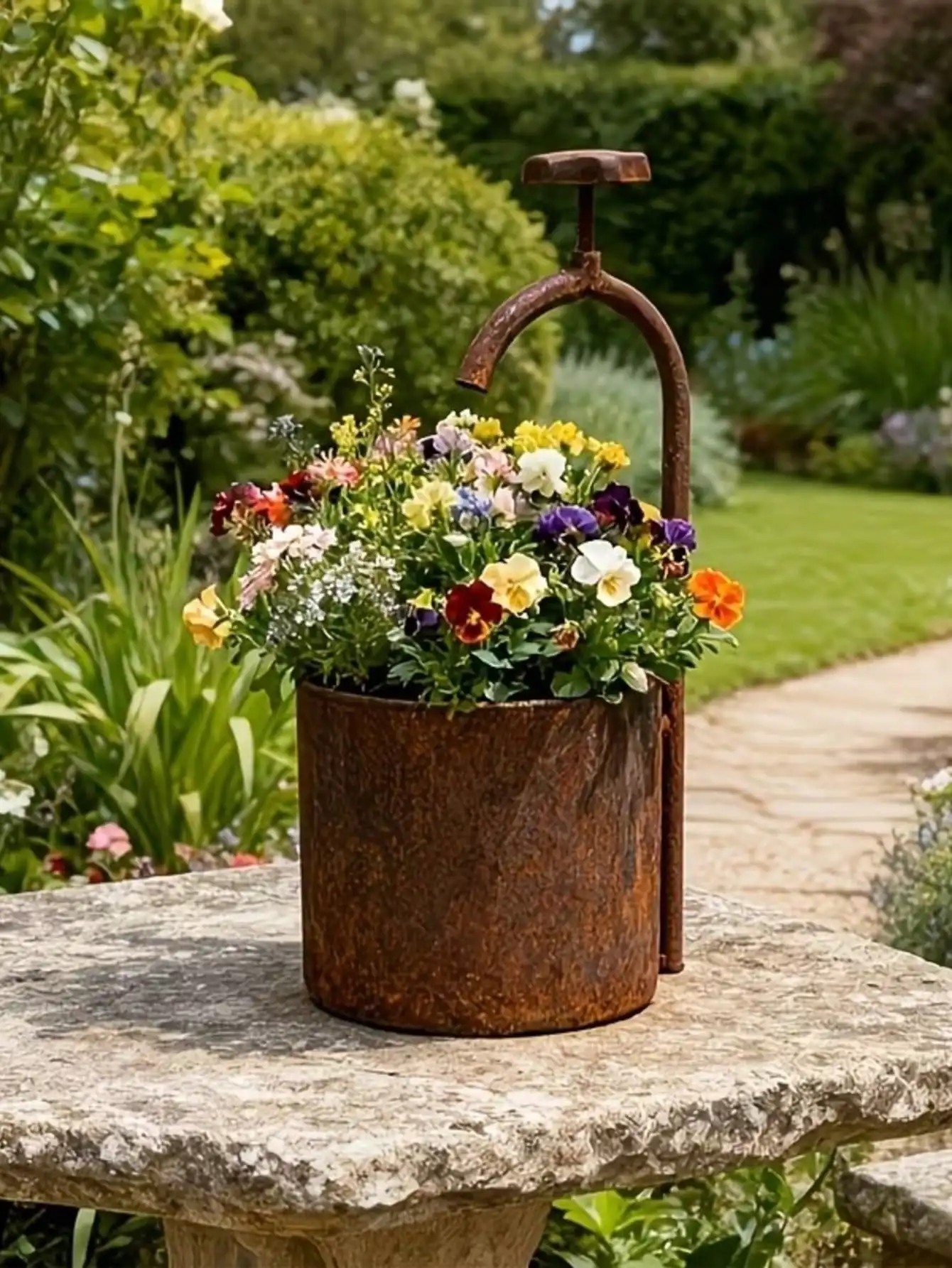1pc Rusty Faucet Planter, Vintage Style Metal Flower Pot, Distressed Garden Decor Planter, Gift For Garden, Patio, Porch
1pc Rusty Faucet Planter, Vintage Style Metal Flower Pot, Distressed Garden Decor Planter, Gift For Garden, Patio, Porch
