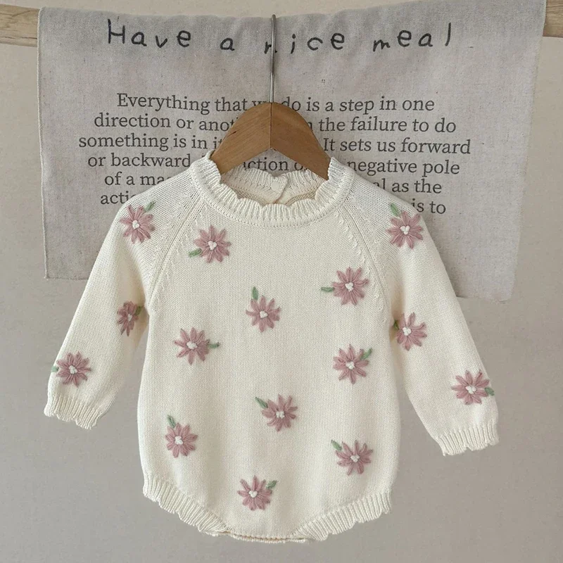 New Autumn Toddler Jumpsuit 0-2Yrs Baby Girl Knitted Romper Floral Handmade Embroidery Ruffled Collar Winter Girl Knitted Romper
New Autumn Toddler Jumpsuit 0-2Yrs Baby Girl Knitted Romper Floral Handmade Embroidery Ruffled Collar Winter Girl Knitted Romper