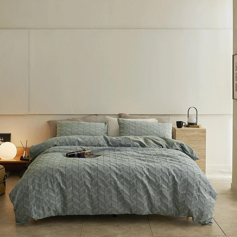 Japanese wabi sandy wind texture cotton jacquard four-piece set - air man note
Japanese wabi sandy wind texture cotton jacquard four-piece set - air man note