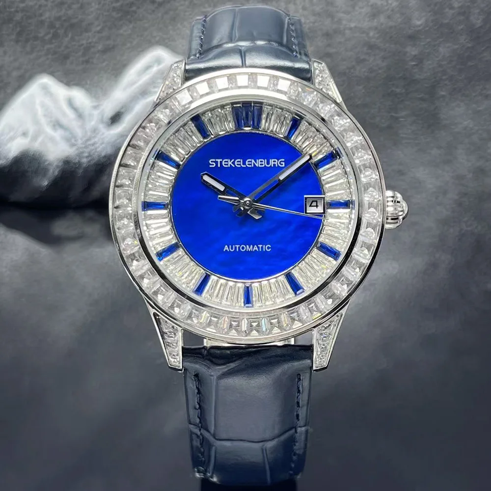 Men's luxury diamond watch, automatic mechanical waterproof luminous leather strap, business men's watch
Men's luxury diamond watch, automatic mechanical waterproof luminous leather strap, business men's watch