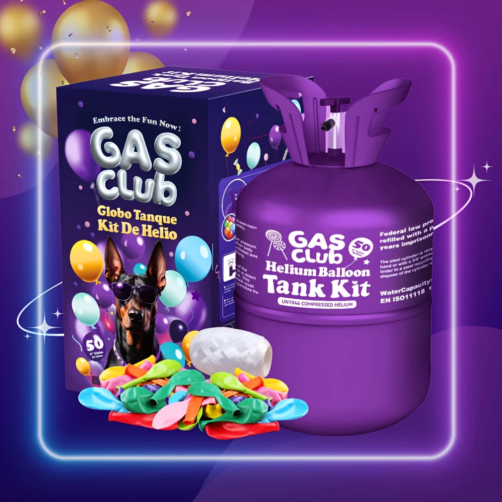 3.43gal Helium Tank Balloon Kit (Up to 50pcs X 9" Latex Balloons) Gasclub Helium Balloons Pump Kit with 50 Latex Balloons And Ri
3.43gal Helium Tank Balloon Kit (Up to 50pcs X 9" Latex Balloons) Gasclub Helium Balloons Pump Kit with 50 Latex Balloons And Ri