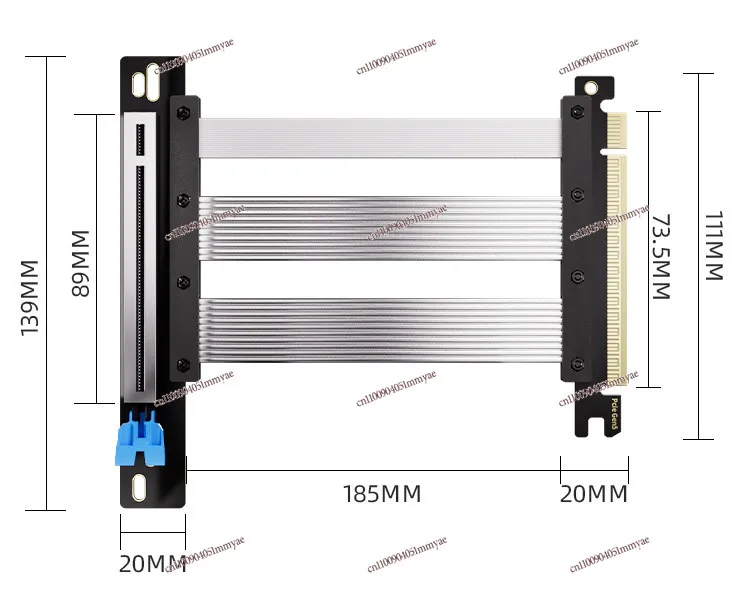 90 degree lossless compatible PCIE5.0 graphics card extension cable vertical bracket
90 degree lossless compatible PCIE5.0 graphics card extension cable vertical bracket