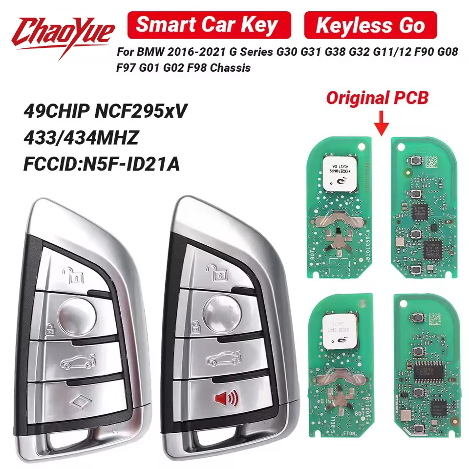 CYN5F-ID21A Original PCB ID49 433/434MHz Proximity Car Remote Key For BMW G Series 3 5 6 7 X3 X5 X7 G01 G02 G08 G30 G31 G32 G38
CYN5F-ID21A Original PCB ID49 433/434MHz Proximity Car Remote Key For BMW G Series 3 5 6 7 X3 X5 X7 G01 G02 G08 G30 G31 G32 G38