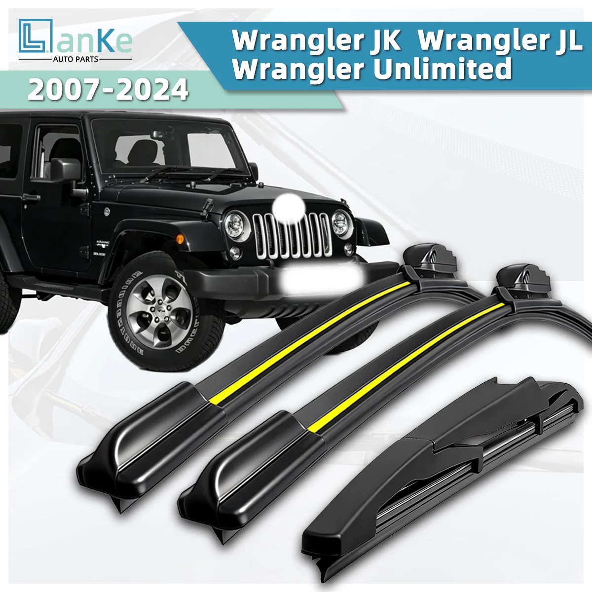 Lanke Wiper Fit For Jeep Wrangler JK/ JL/ Unlimited (2007-2024) Natural Rubber Strip Boneless Silent Car Windshield Front Wiper
Lanke Wiper Fit For Jeep Wrangler JK/ JL/ Unlimited (2007-2024) Natural Rubber Strip Boneless Silent Car Windshield Front Wiper
