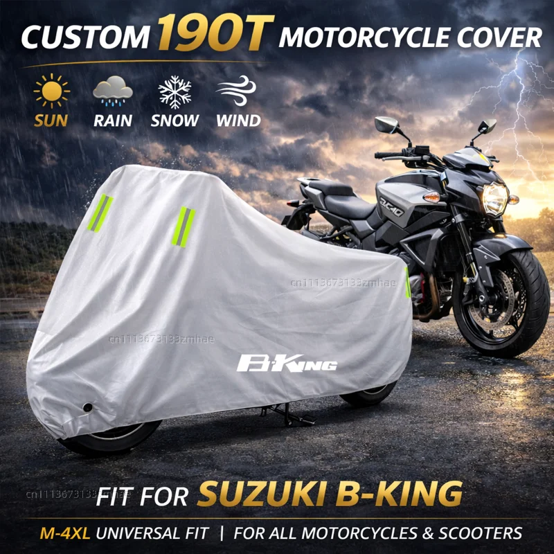For Suzuki B-KING 1300 Bking 1340 Bking1300 Motorcycle Cover Waterproof Heavy Duty Outdoor Rain Dust Sun Protector
For Suzuki B-KING 1300 Bking 1340 Bking1300 Motorcycle Cover Waterproof Heavy Duty Outdoor Rain Dust Sun Protector