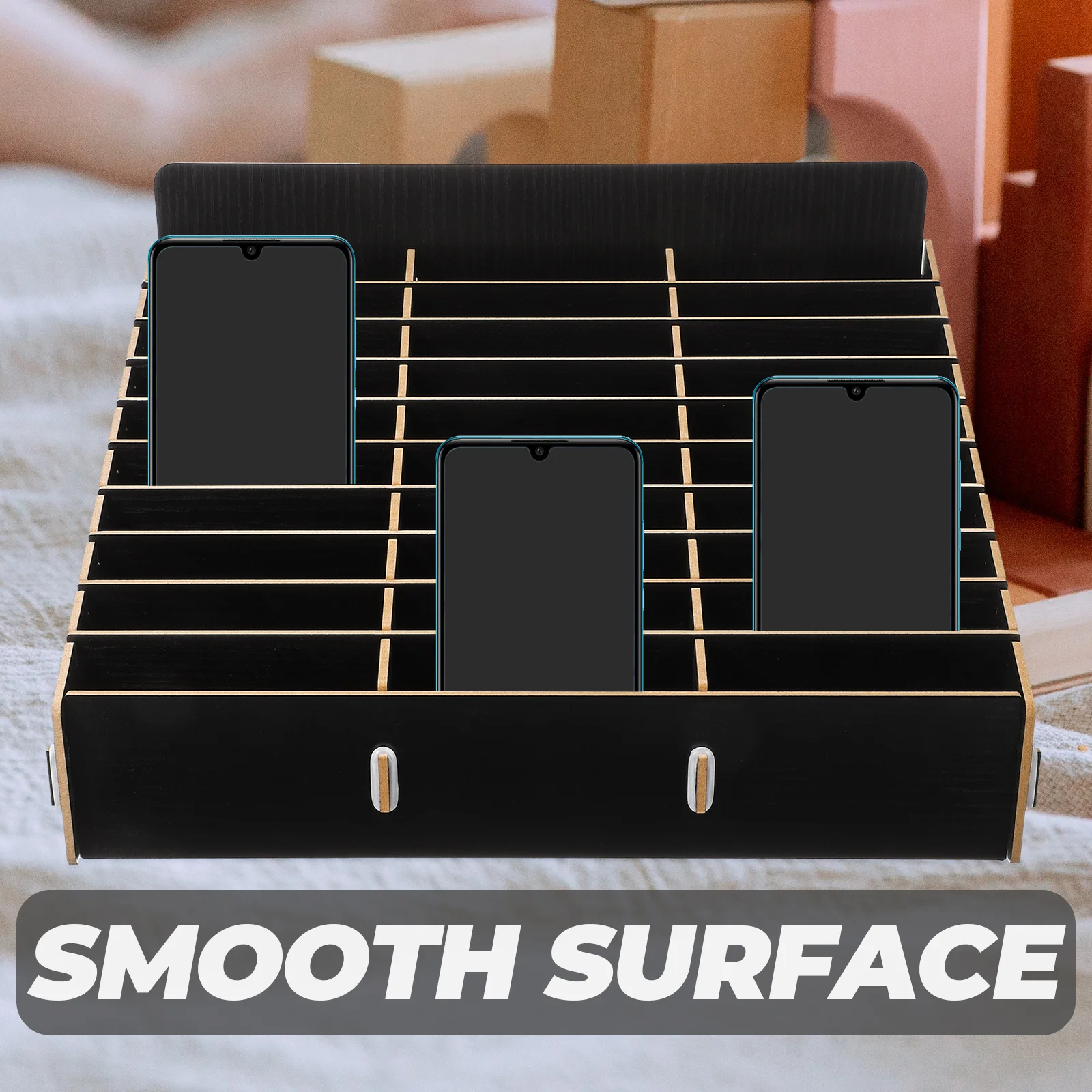 Wooden Storage Box for Phone Multi-grid Organizer Black Color Desktop Mobile Phone Holder Classroom Office Use
Wooden Storage Box for Phone Multi-grid Organizer Black Color Desktop Mobile Phone Holder Classroom Office Use