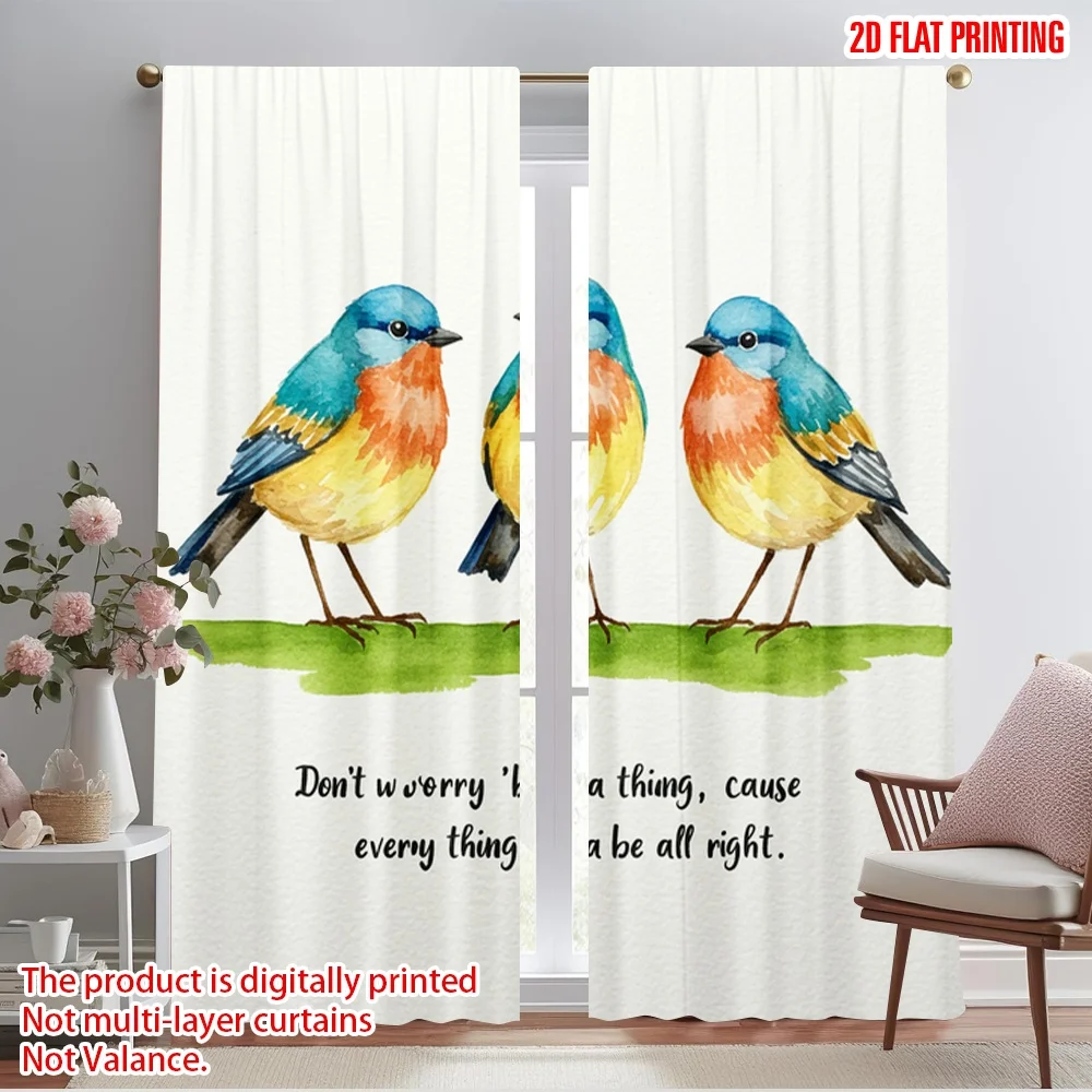 2pcs 2D flat printing Window Treatment Curtains Watercolor Birds Trio Friends Polyester Without Electricity Festive Curtains for
2pcs 2D flat printing Window Treatment Curtains Watercolor Birds Trio Friends Polyester Without Electricity Festive Curtains for
