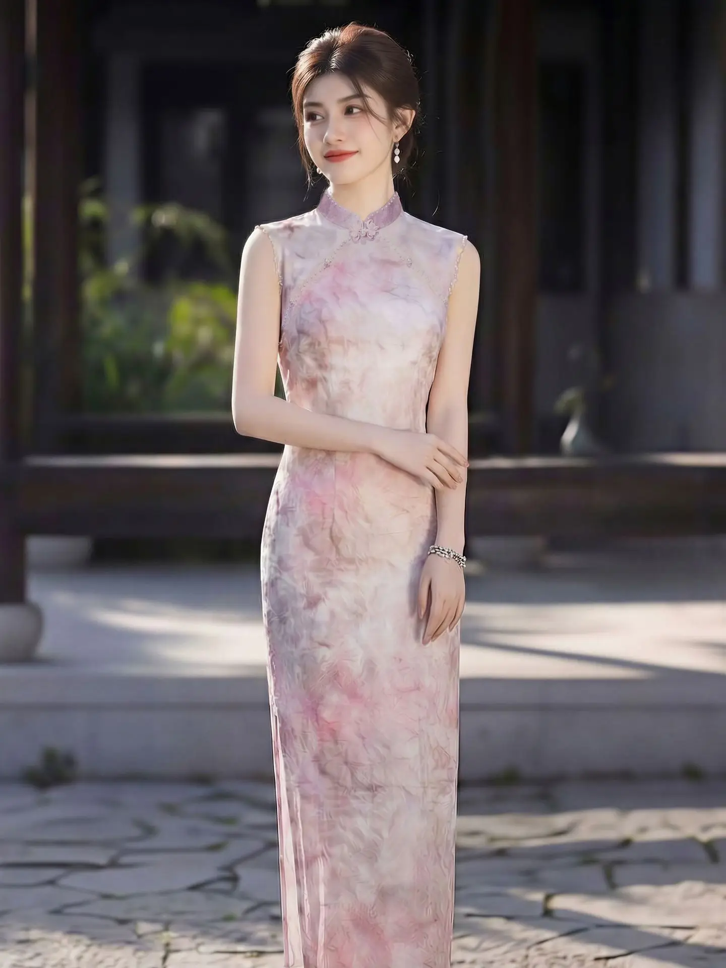 Summer Jacquard Sleeveless Long Cheongsam Elegant Artistic Style Qipao Dress
Summer Jacquard Sleeveless Long Cheongsam Elegant Artistic Style Qipao Dress