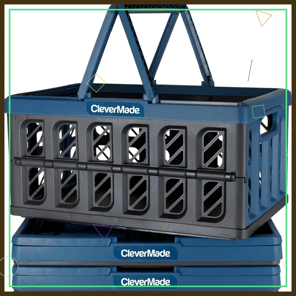 Collapsible Shopping Basket, 3-Pack, 24L Reusable Plastic Grocery Baskets with Handles, Holds 25lbs Each
Collapsible Shopping Basket, 3-Pack, 24L Reusable Plastic Grocery Baskets with Handles, Holds 25lbs Each