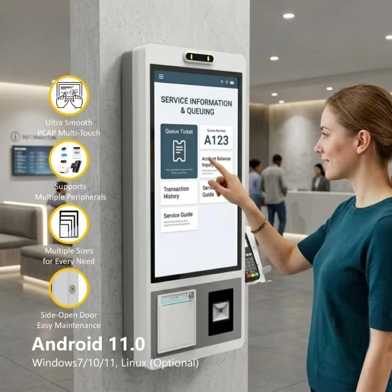 Self Service Ticketing & Queue Kiosk Machine with 27-32 Inch Touch Screen and NFC Reader
Self Service Ticketing & Queue Kiosk Machine with 27-32 Inch Touch Screen and NFC Reader