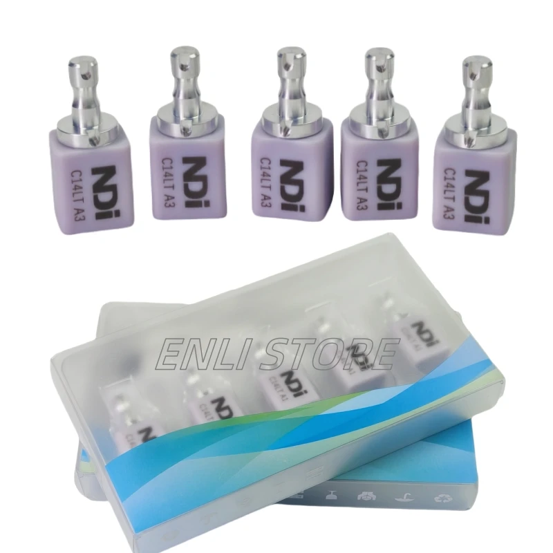 NDI 5PCS/Box Lithium Disilicate C14 Dental Lab Glass Ceramic Blocks HT / LT For CAD CAM Sirona Cerec Veneer Dentist Materials
NDI 5PCS/Box Lithium Disilicate C14 Dental Lab Glass Ceramic Blocks HT / LT For CAD CAM Sirona Cerec Veneer Dentist Materials