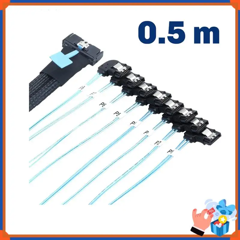 Compact MCIO 74P 8X 8I SAS SFF-8654 8I PCI-E Ultraport Slimline 5.0 To8x SATA 7P 90 Degree Female Adapter Cable 0.5M
Compact MCIO 74P 8X 8I SAS SFF-8654 8I PCI-E Ultraport Slimline 5.0 To8x SATA 7P 90 Degree Female Adapter Cable 0.5M
