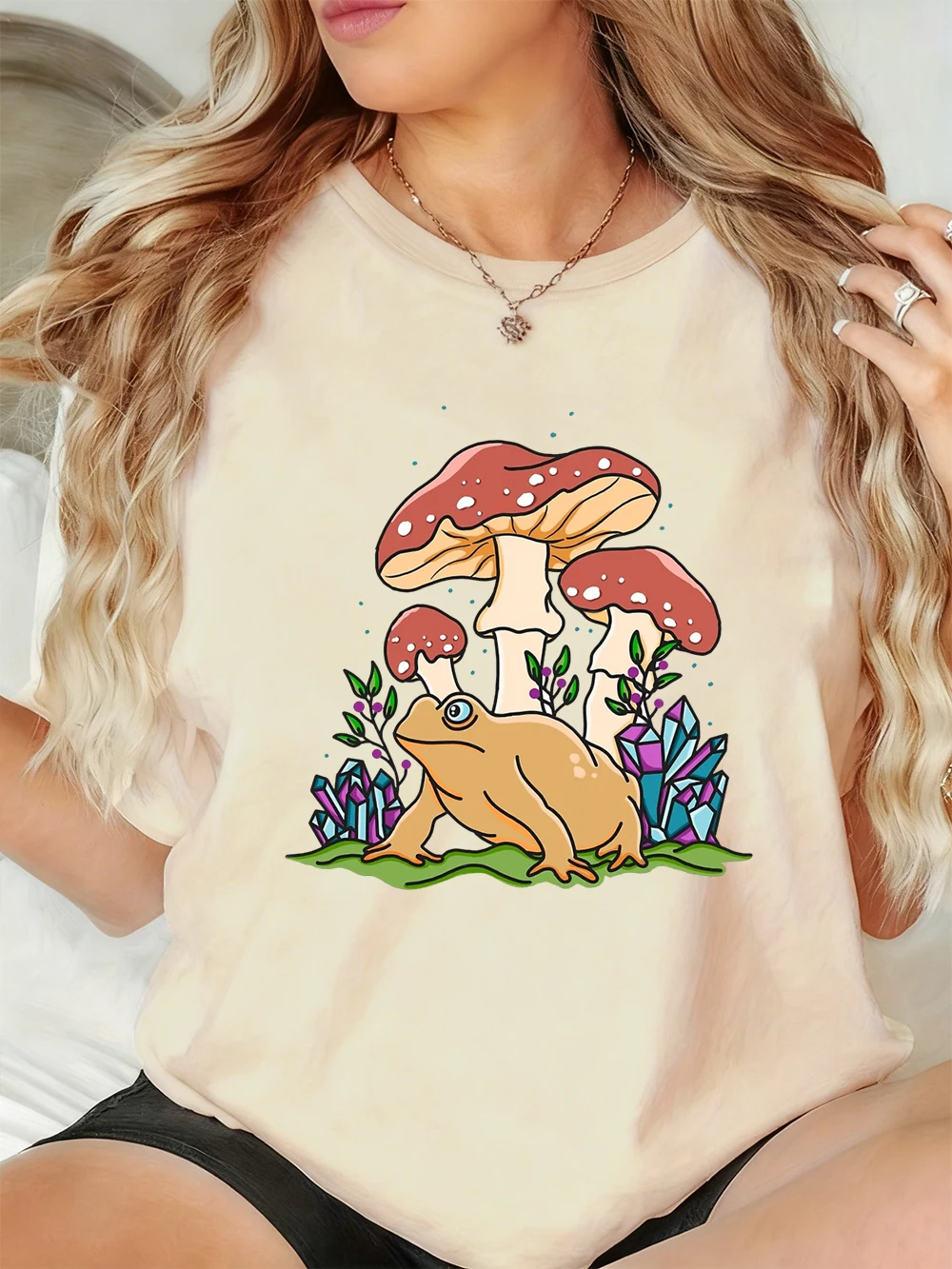 Mushroom And Toad Printing T-Shirt Womens Basics Comfortable T Shirts Soft Loose Short Sleeve Tops Summer O-Neck Woman Clothes
Mushroom And Toad Printing T-Shirt Womens Basics Comfortable T Shirts Soft Loose Short Sleeve Tops Summer O-Neck Woman Clothes