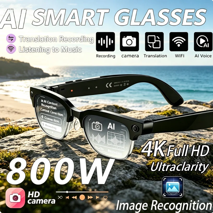 NEW 2026 Fashion AI Smart Glasses 4K ULTRA HD Al Voice Wake-up AI Translation AI Question BT Call 800W Pixel HD Smart Glasses
NEW 2026 Fashion AI Smart Glasses 4K ULTRA HD Al Voice Wake-up AI Translation AI Question BT Call 800W Pixel HD Smart Glasses