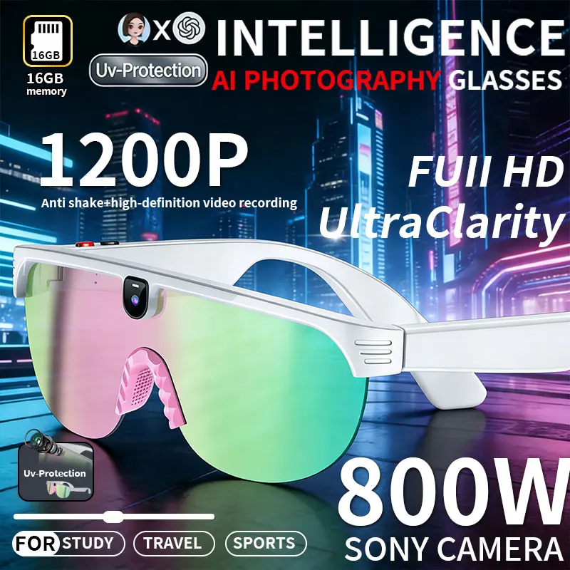 AI WIFI 800W Camera Glasses Men Color-Changing Smart Translation Glasses Photo Video Recording Waterproof Call Smart Sunglasses
AI WIFI 800W Camera Glasses Men Color-Changing Smart Translation Glasses Photo Video Recording Waterproof Call Smart Sunglasses