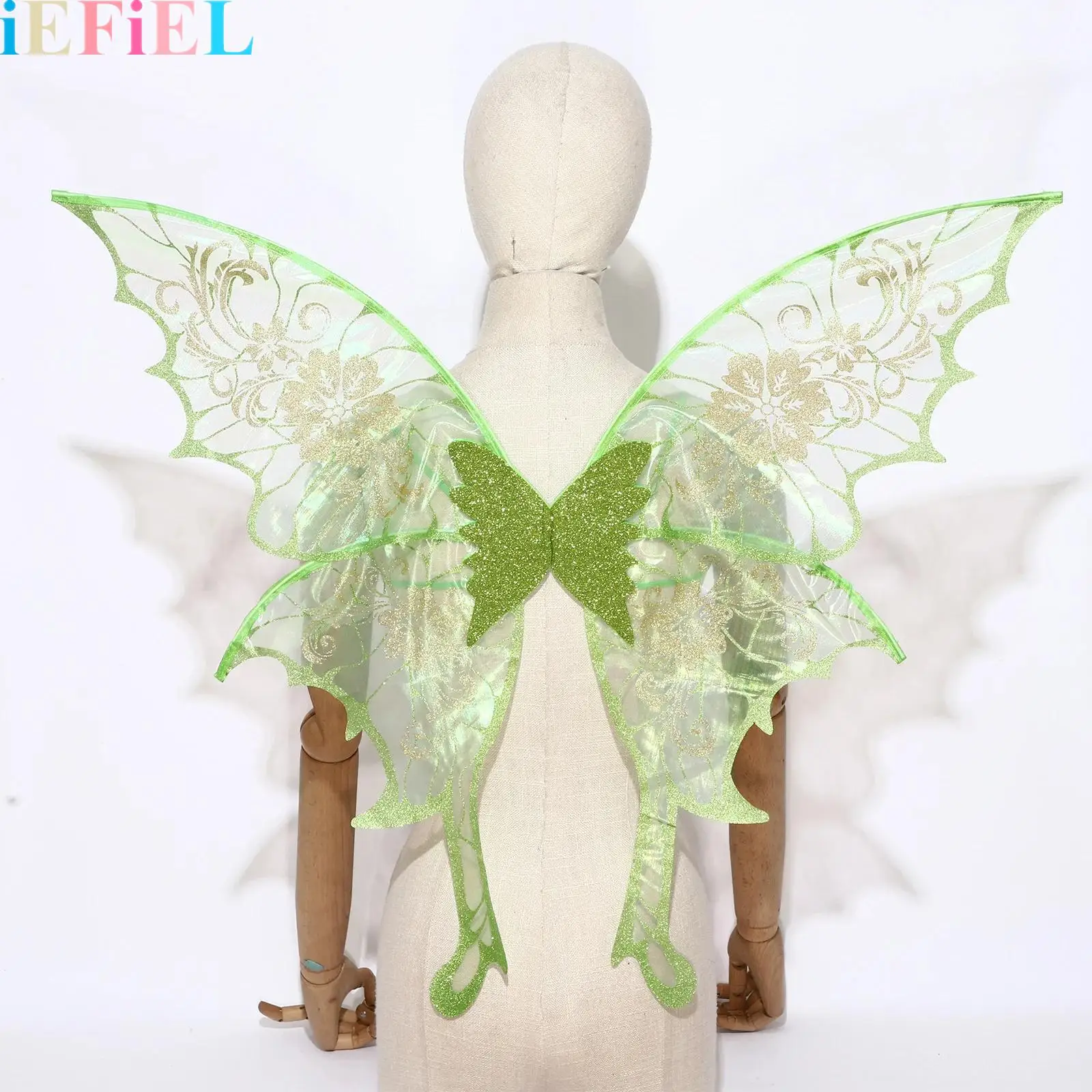 Adult Halloween Shimmery Floral Print Butterfly Fairy Wings With Elastic Straps for Cosplay Theme Party Stage Performance
Adult Halloween Shimmery Floral Print Butterfly Fairy Wings With Elastic Straps for Cosplay Theme Party Stage Performance
